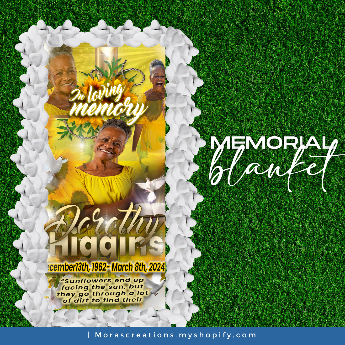 Custom Grave Blanket | Personalized Memorial Tribute