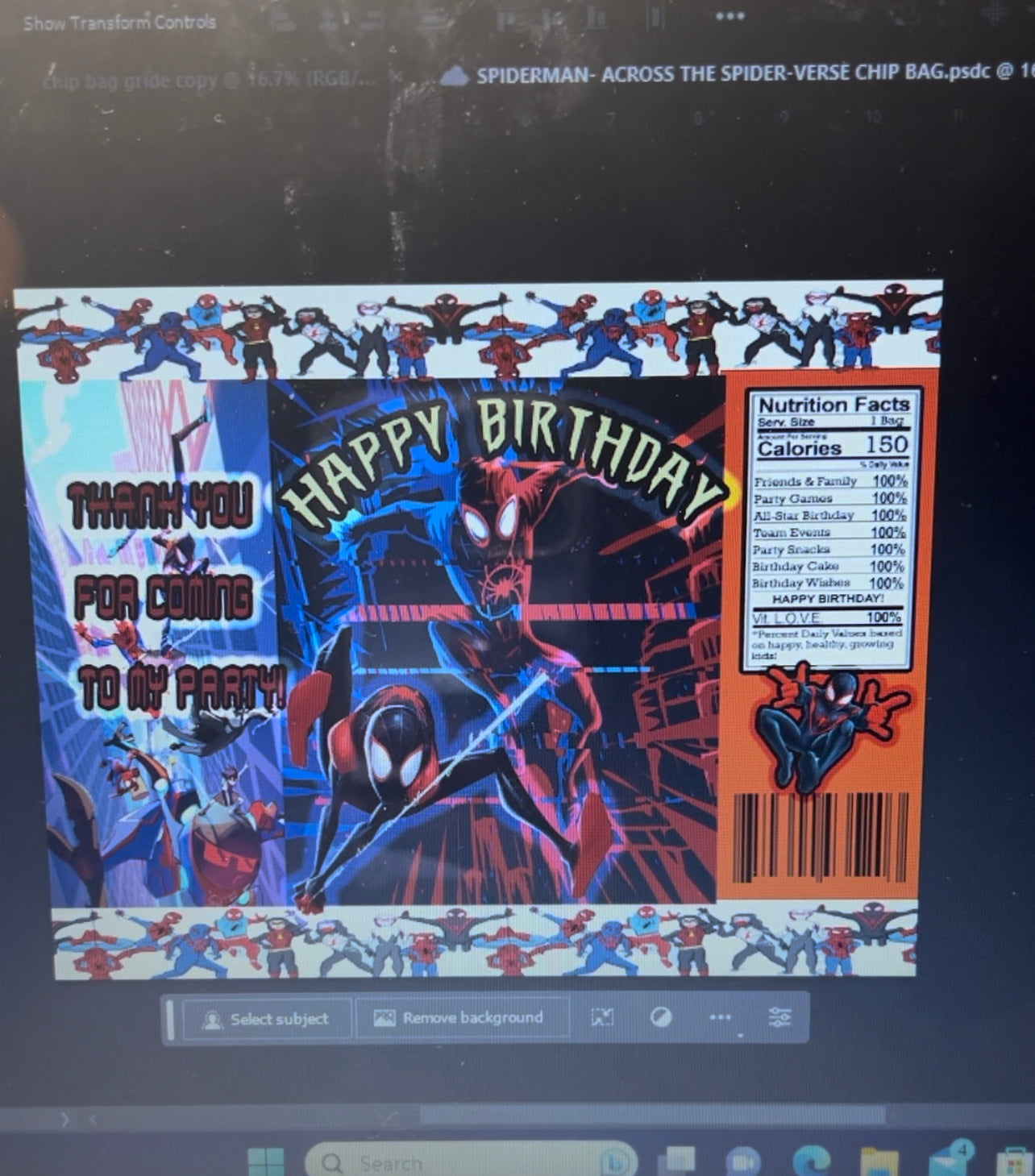 Spider-Man: Across the Spider Verse Chip bag digital download
