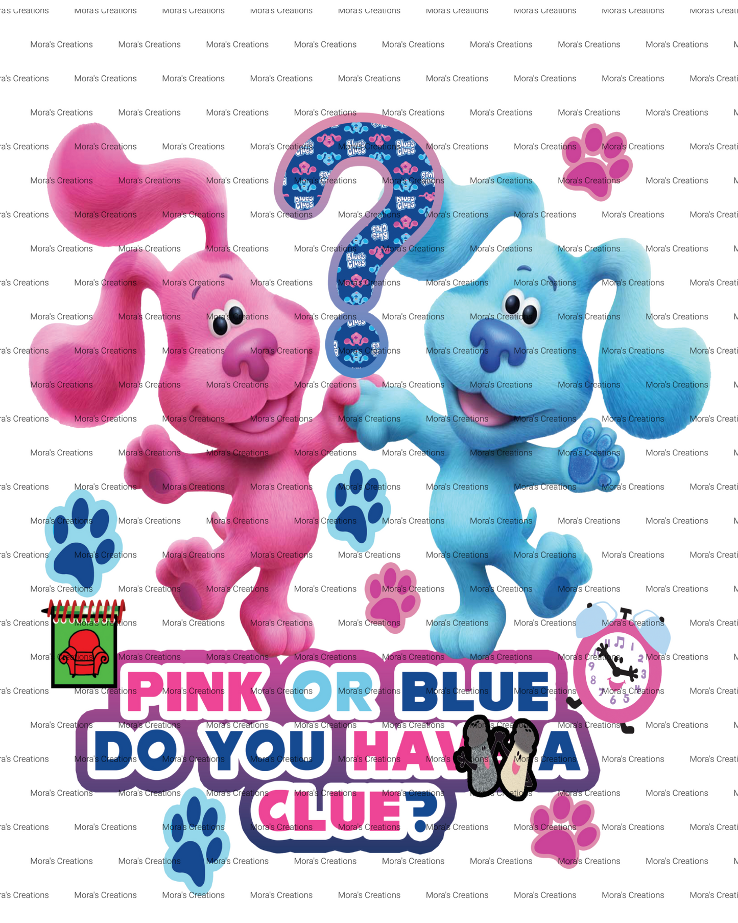 Pink or Blue Do You Have a Clue? Digital Download | Gender Reveal Party Sign | Blue’s Clues Theme