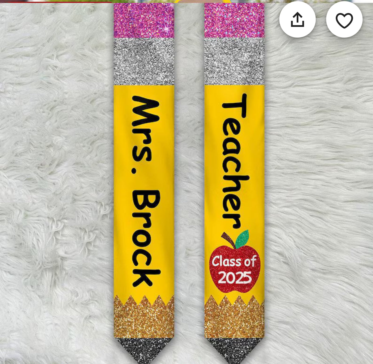 Personalized Teacher Stole – Custom Pencil Graduation Stole for Best Teachers