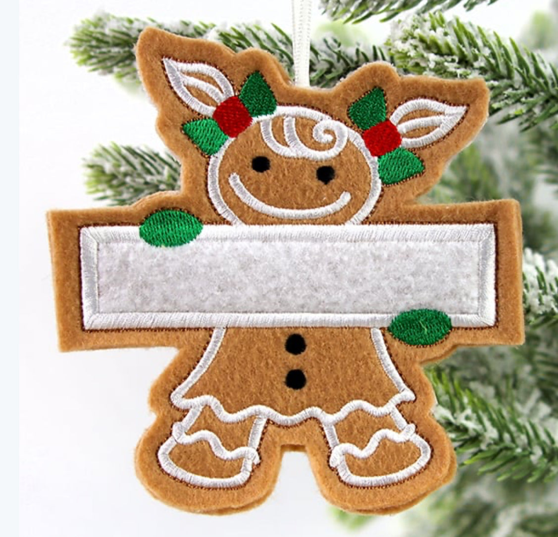 Personalized Gingerbread Family Ornaments | Custom Christmas Tree Decor | Holiday Keepsake Gift | Family Name Ornament