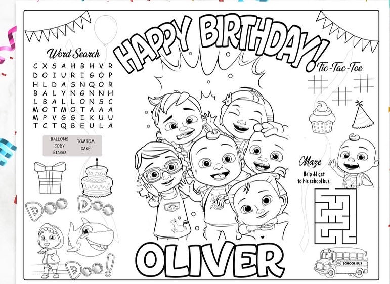 Custom coloring book or Activity Sheet