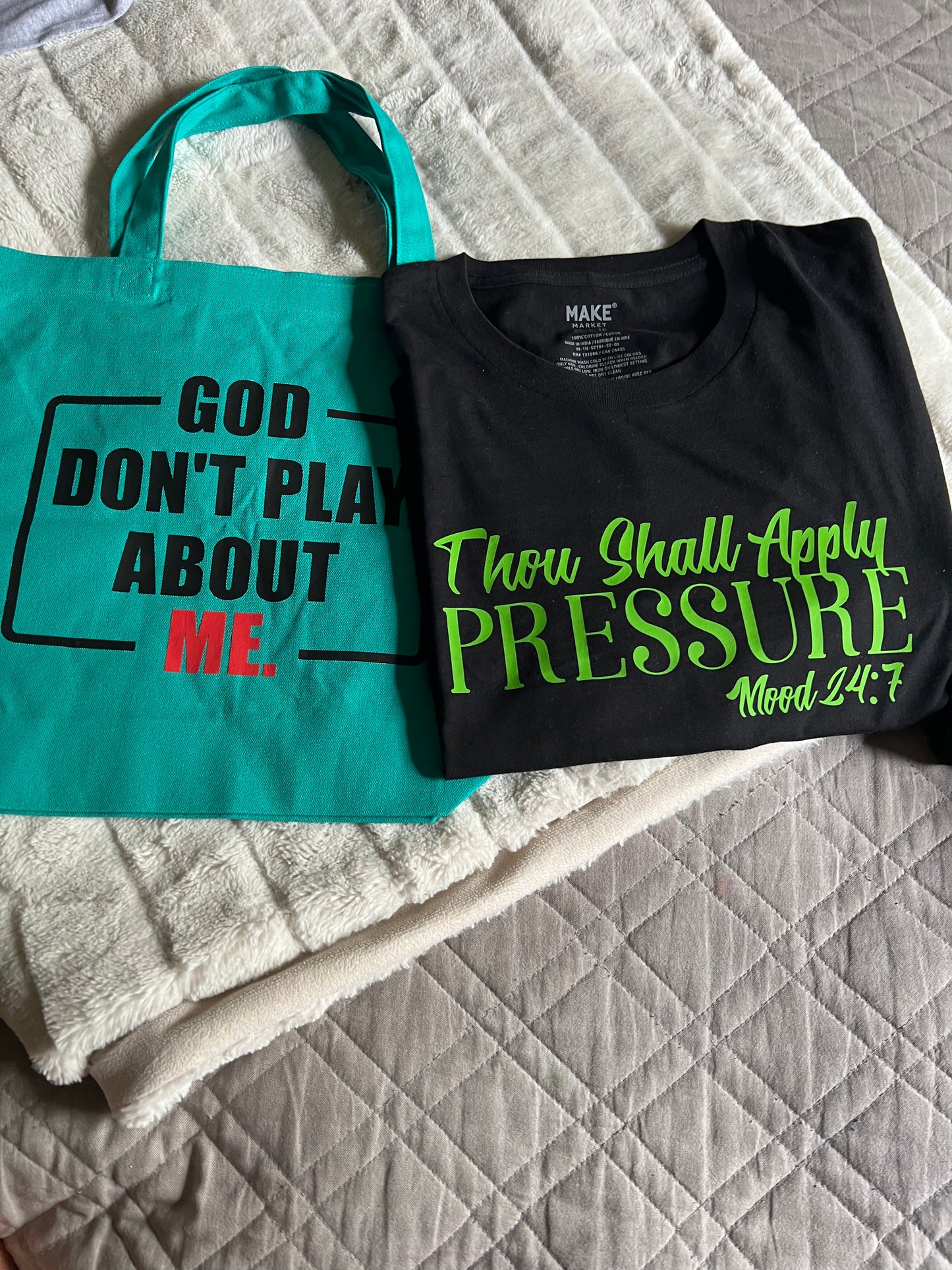 God Don’t Play About Me small tote bag