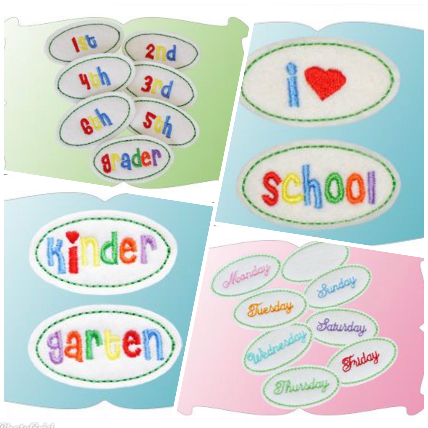 Embroidered Hair clips