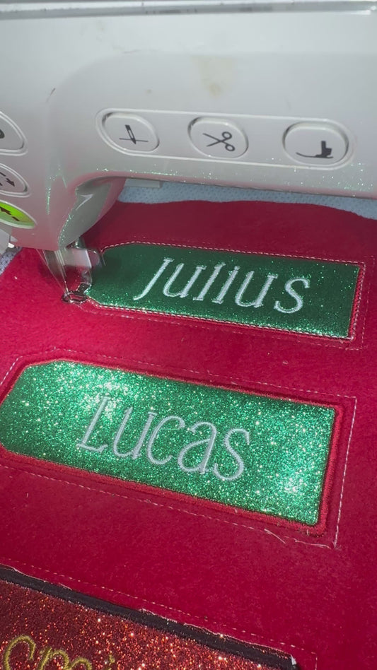 Custom Embroidered Glitter Name Tags